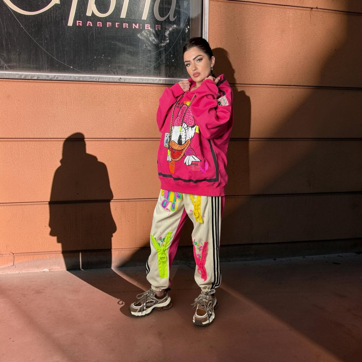 Hanorac Oversized Disney Daisy Duck – Pink