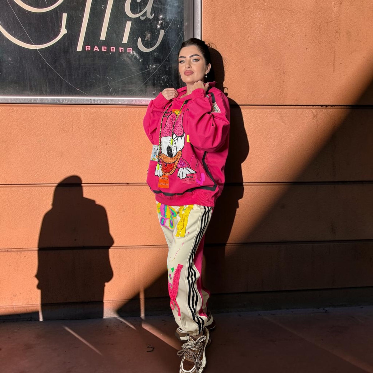 Hanorac Oversized Disney Daisy Duck – Pink